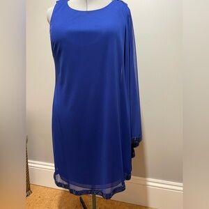 Elegant Blue One-Shoulder Dress